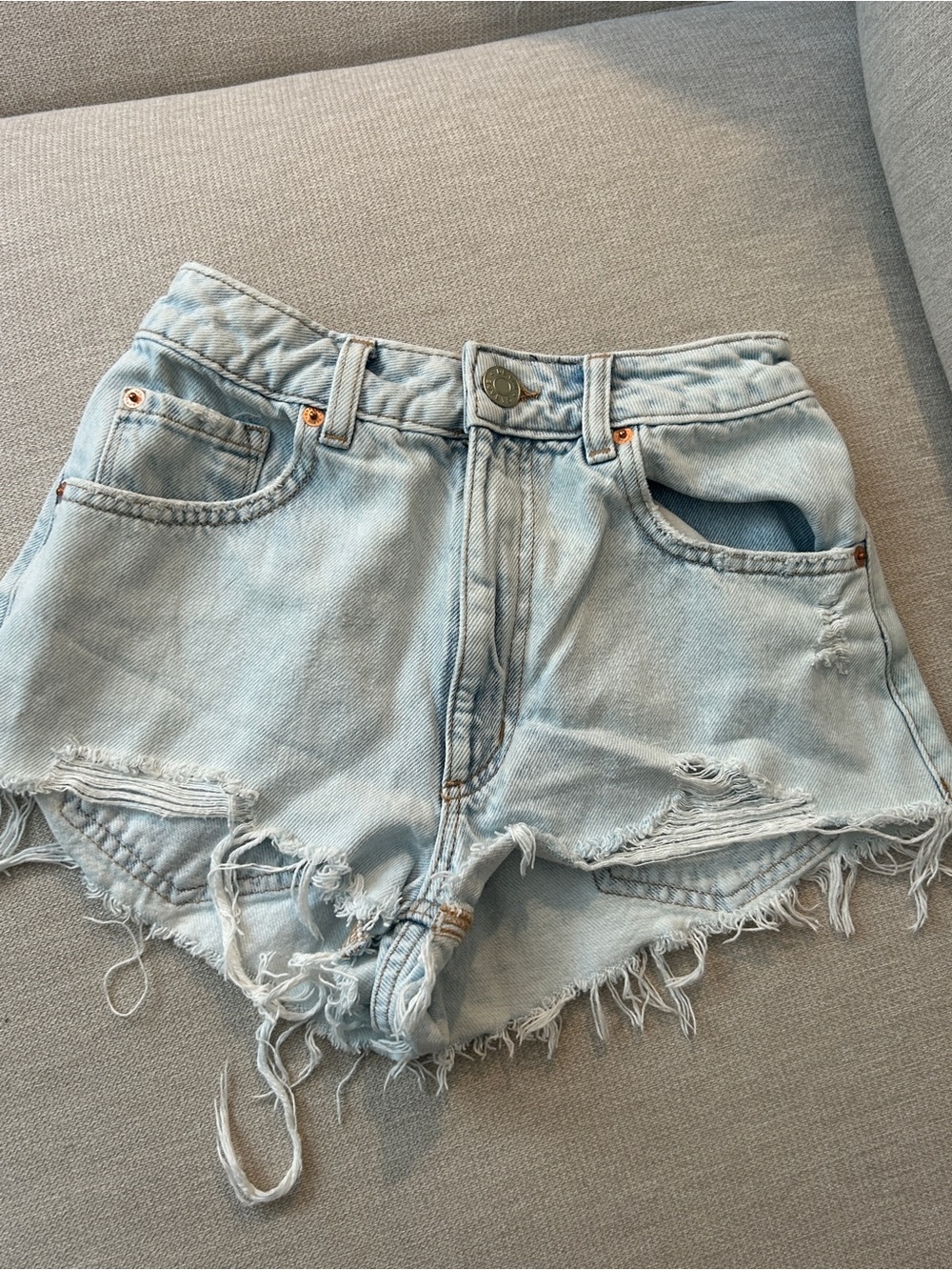 Garage Light Wash Distressed Denim Jean Shorts